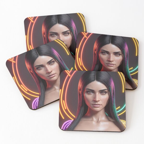 Artikelvorschau, Dyed-Haired Cutie Neon Fashion Brown Eyes - Damenkollektion entworfen und verkauft von SpektroDesign.