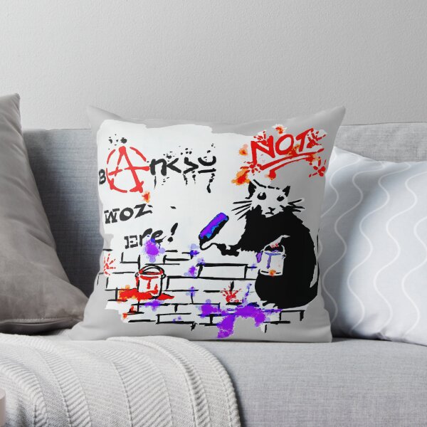 I love Banksy graffiti Throw Pillow