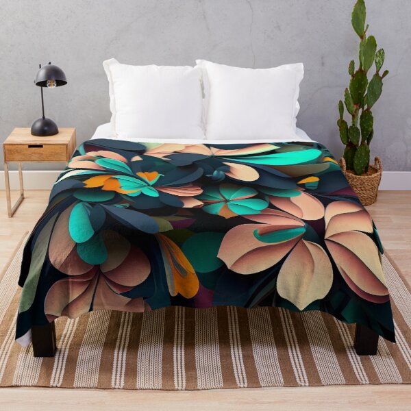 Item preview, Irregular Semi Abstract Floral Pattern Digital Painting designed and sold by CodeAndColors.