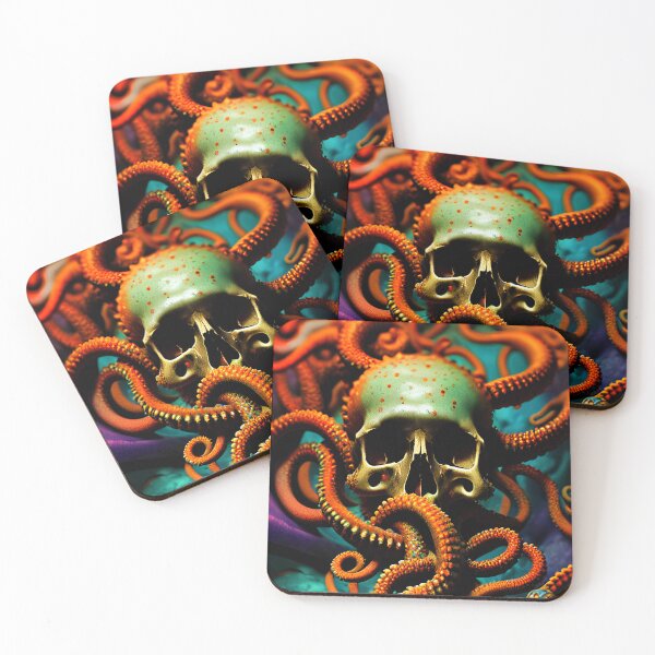 Item preview, We are doomed: Lovecraftian, colorful skulls and tentacles designed and sold by Arcult-Stickers.