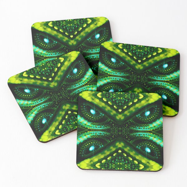 Item preview, Snake Eyes Kundalini Rising Mirrored Green Black  Psychedelic designed and sold by SpiritGifts.