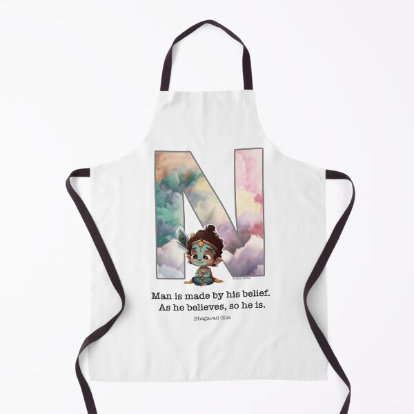 Item preview, Letter N Lord Shri Krishna Quote designed and sold by SattvaCentric.
