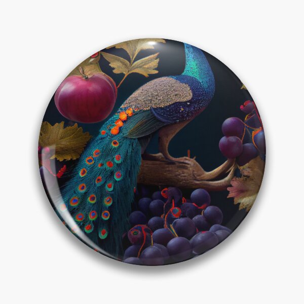 Artikelvorschau, Mulberry Gooseberry and Peacock Paradise Digital Painting entworfen und verkauft von CodeAndColors.