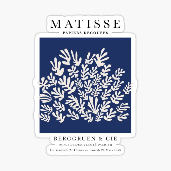 Item preview, Henri Matisse Flower, Papier Decoupes Art sdark blue, Matisse Cutout's, Matisse inspired sheaf designed and sold by re-make-.