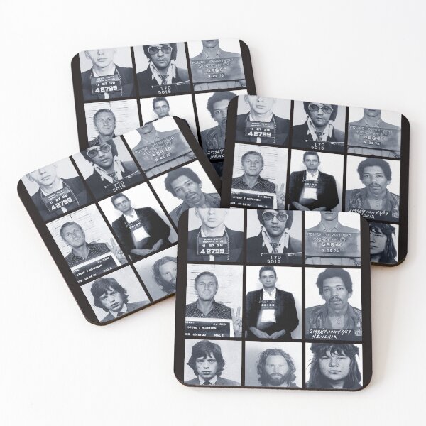 Item preview, Celebrity Mugshots Photography (Black Border) - Rock Stars And Actors - Celeb Photo Set Collage designed and sold by centuryretromedia.
