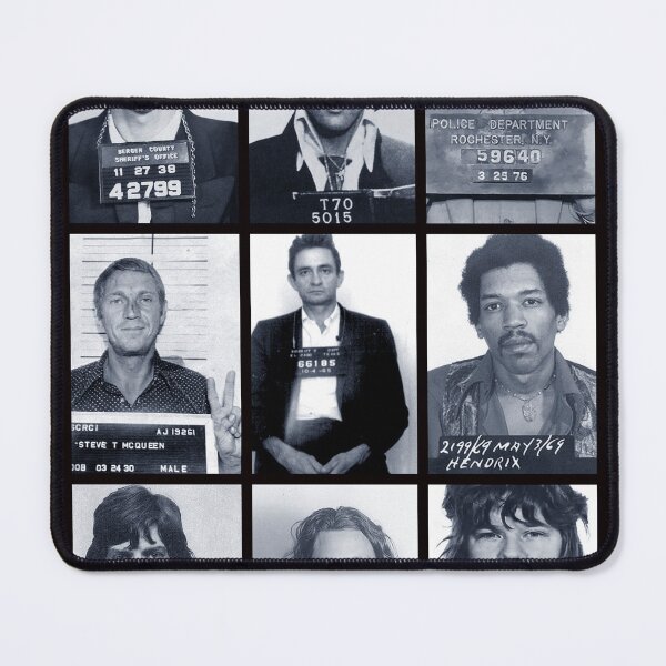 Item preview, Celebrity Mugshots Photography (Black Border) - Rock Stars And Actors - Celeb Photo Set Collage designed and sold by centuryretromedia.