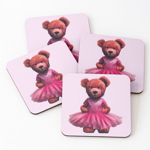 Item preview, Ballet dancer plush teddy bear in pink tutu - cut out, good for sticker :) designed and sold by EmeraldeaArt.