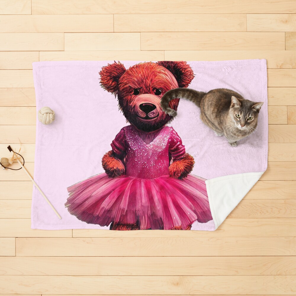 Ballet dancer plush teddy bear in pink tutu - cut out, good for sticker :)