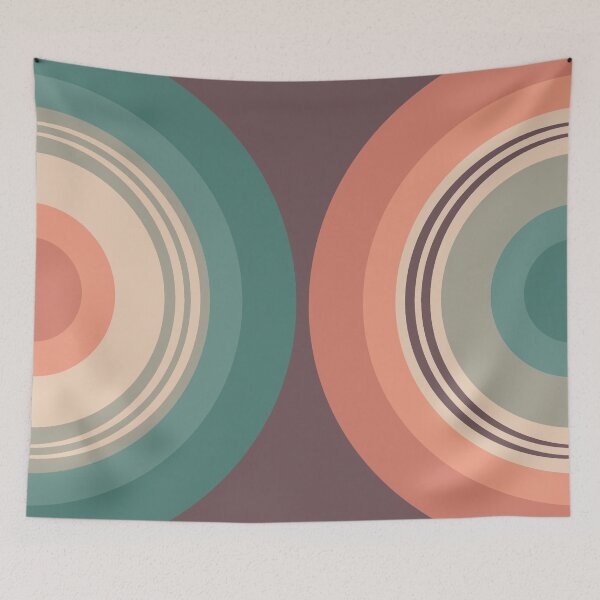 Item preview, Colorful double semicircles in retro style designed and sold by BattaAnastasia.