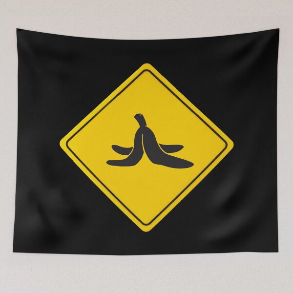 Item preview, Banana Peel Warning Sign designed and sold by DrunkPolarBear.
