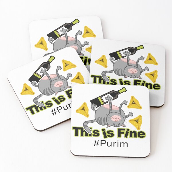 Item preview, This is fine - Purim party cat designed and sold by We-thePixels.