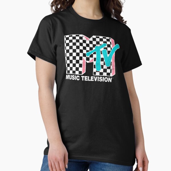 Item preview, MTV Neon Distressed Checkered Logo designed and sold by FifthSun.