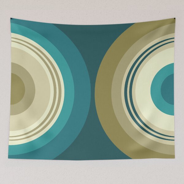 Item preview, Colorful double semicircles in retro style designed and sold by BattaAnastasia.