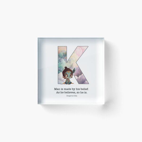 Item preview, Letter K Lord Shri Krishna Quote designed and sold by SattvaCentric.