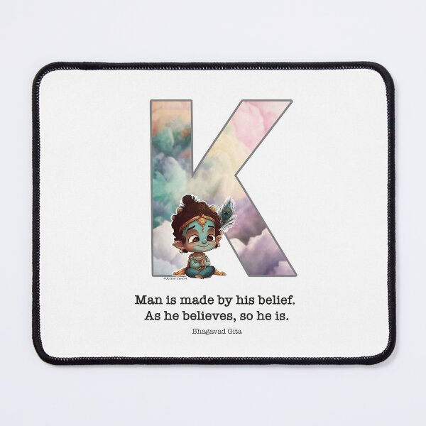 Item preview, Letter K Lord Shri Krishna Quote designed and sold by SattvaCentric.