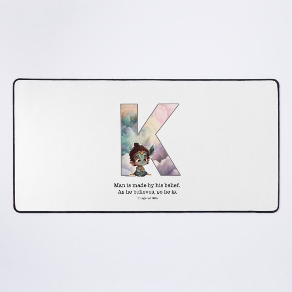 Item preview, Letter K Lord Shri Krishna Quote designed and sold by SattvaCentric.