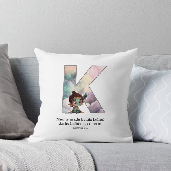Item preview, Letter K Lord Shri Krishna Quote designed and sold by SattvaCentric.