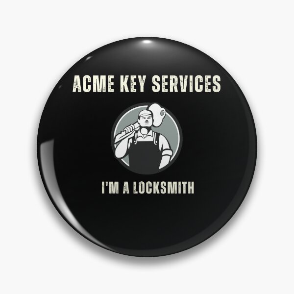 Item preview, Acme Key Services Locksmith 1980s influenced design designed and sold by RetroDesignsNW.