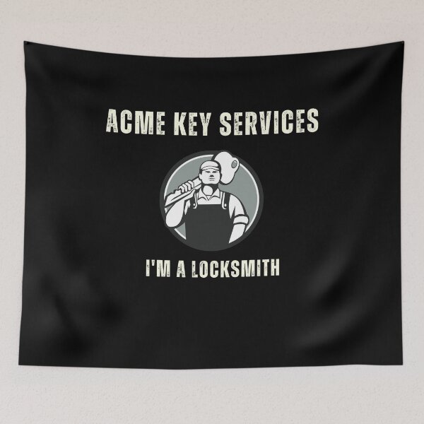 Item preview, Acme Key Services Locksmith 1980s influenced design designed and sold by RetroDesignsNW.