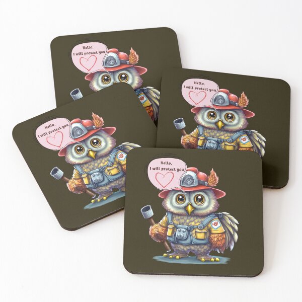 Item preview, Firefighter, i will protect you, owl designed and sold by HarriPaloma.