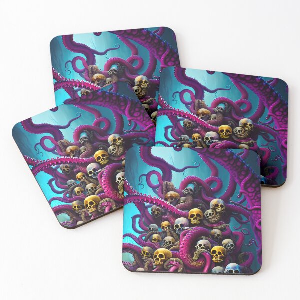 Item preview, We are doomed: Lovecraftian, colorful skulls and tentacles designed and sold by Arcult-Stickers.