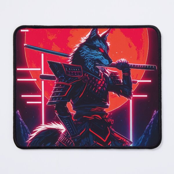 Item preview, Japanese Wolf Samurai cartoon designed and sold by Visual-wallart.