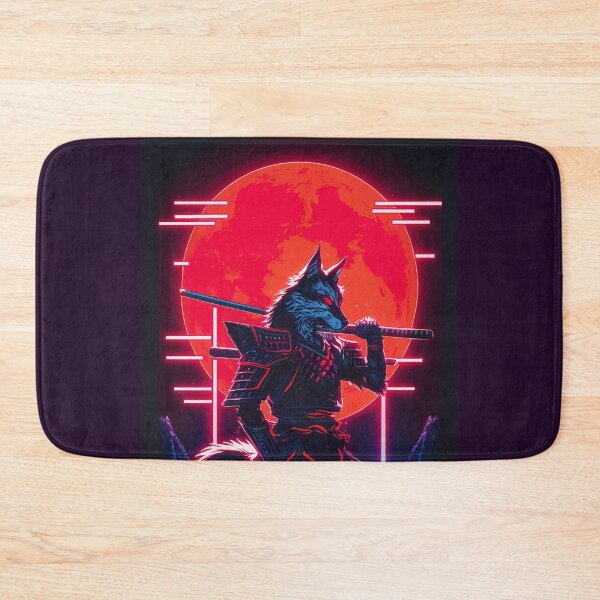 Item preview, Japanese Wolf Samurai cartoon designed and sold by Visual-wallart.
