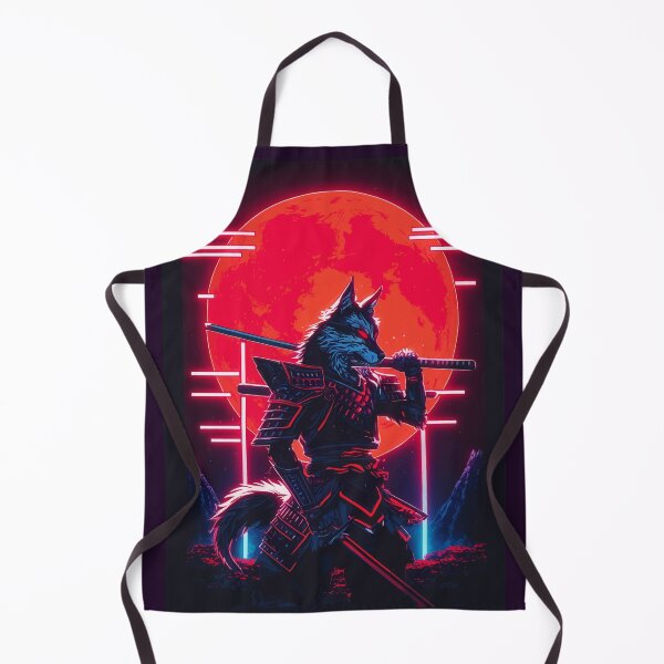 Item preview, Japanese Wolf Samurai cartoon designed and sold by Visual-wallart.