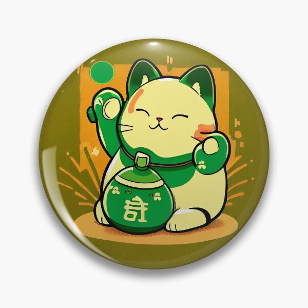 Item preview, Maneki neko cat of luck and fortune green designed and sold by Quiki.