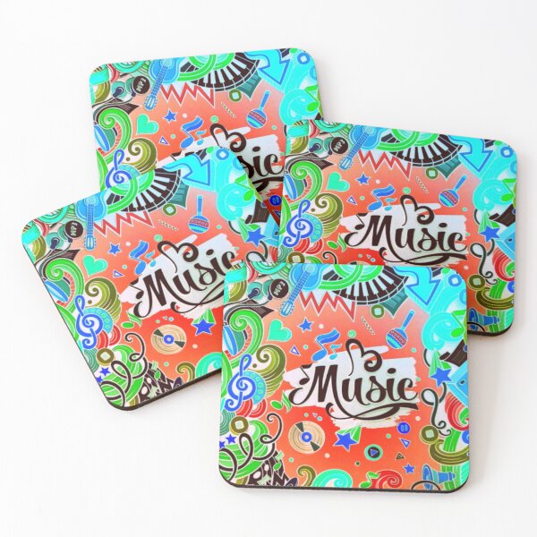Item preview, Music colorful design pink, black blue green designed and sold by Vesna7791.