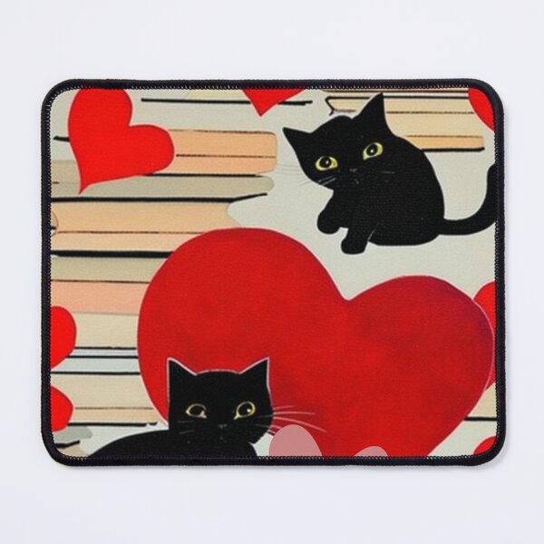 Item preview, Valentine's Day -  Two cute cats with hearts and books designed and sold by IviBlack.