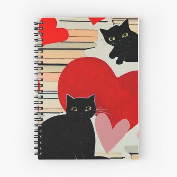 Item preview, Valentine's Day -  Two cute cats with hearts and books designed and sold by IviBlack.