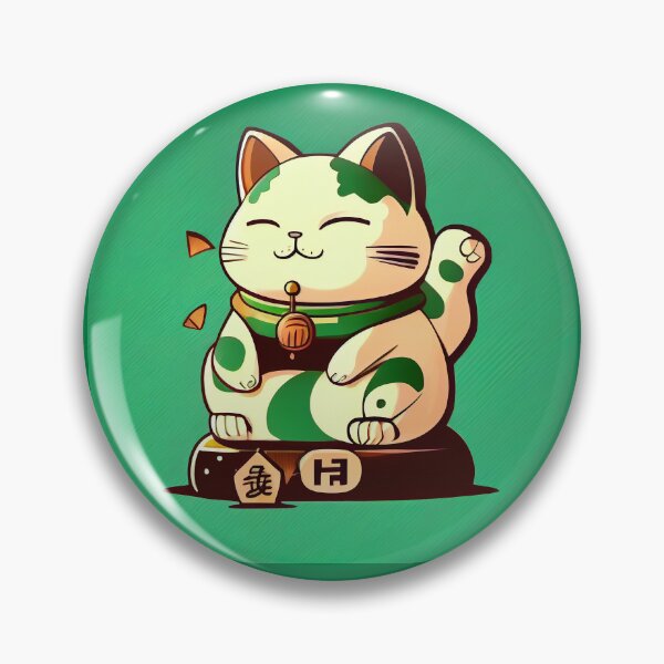 Item preview, Maneki neko cat of luck and fortune green designed and sold by Quiki.