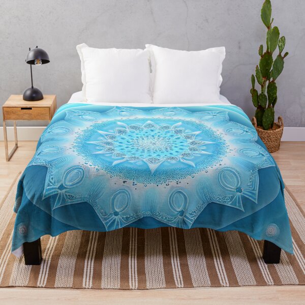 Item preview, Baby Blue Mandala - Ice Crystal Style Elegant Light Blue with White designed and sold by AdamesArtStudio.