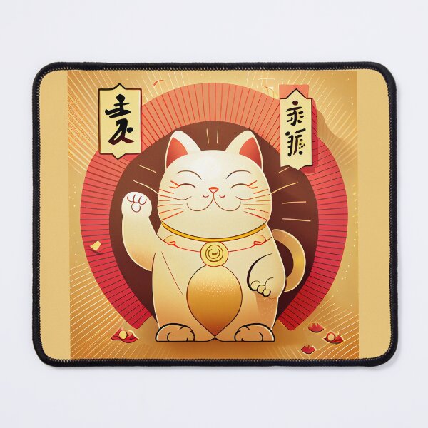 Item preview, Maneki neko cat of luck and fortune yellow designed and sold by Quiki.