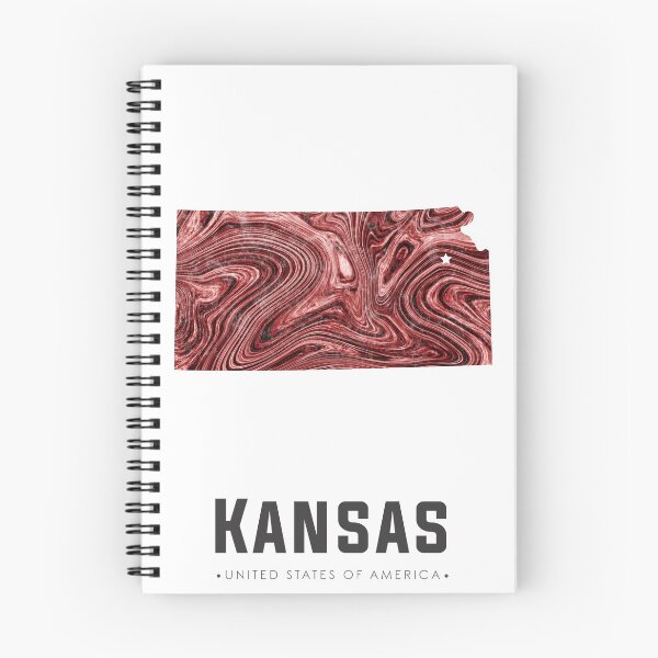 Item preview, Kansas Map Art Abstract in Deep Red designed and sold by Studio Grafiikka.