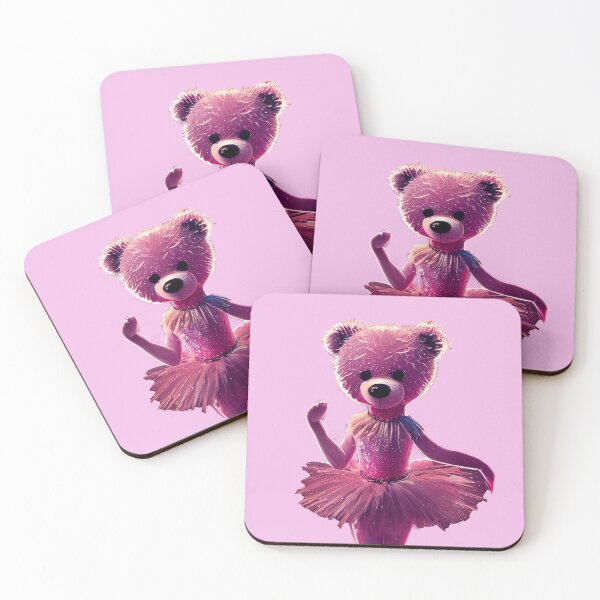 Item preview, Ballet dancer plush teddy bear in pink tutu (cutout for sticker) designed and sold by EmeraldeaArt.