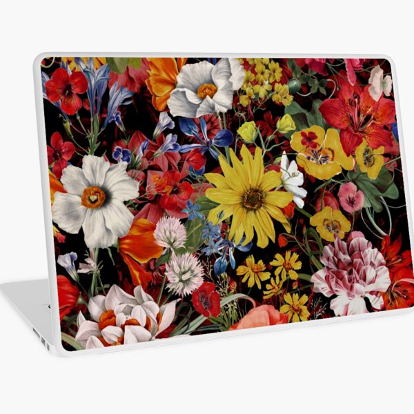 Multicolor Floral Night Garden Laptop Skin