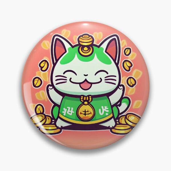 Item preview, Maneki neko kawaii cat of luck pink designed and sold by Quiki.