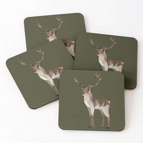 Item preview, Brown Low Poly Stag on Green designed and sold by shaldesign.