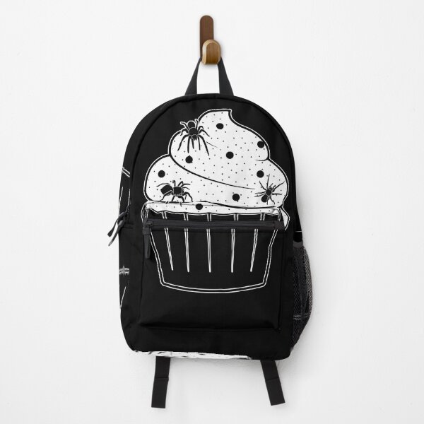 Item preview, Gothic Cupcake Pastry Lover Black White Stripes Pattern Black Spiders Sweets designed and sold by SoccaTamam.