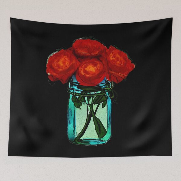 Item preview, Flowers in Mason Jar artwork designed and sold by gramizzia.