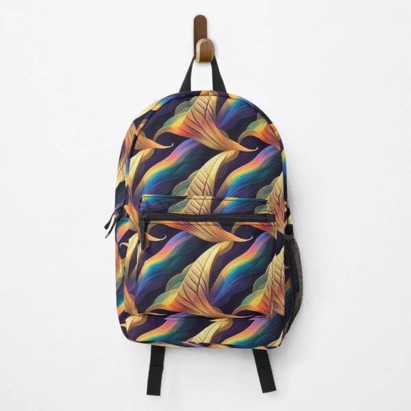 Item preview, Strange gold leafe shape with rainbow background designed and sold by YeKnot.