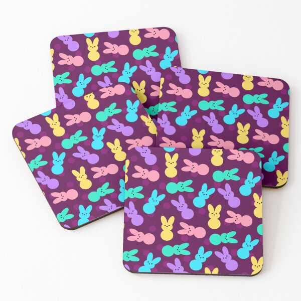 Item preview, Easter Bunny Peeps Print on Burgundy designed and sold by PinHookPrincess.