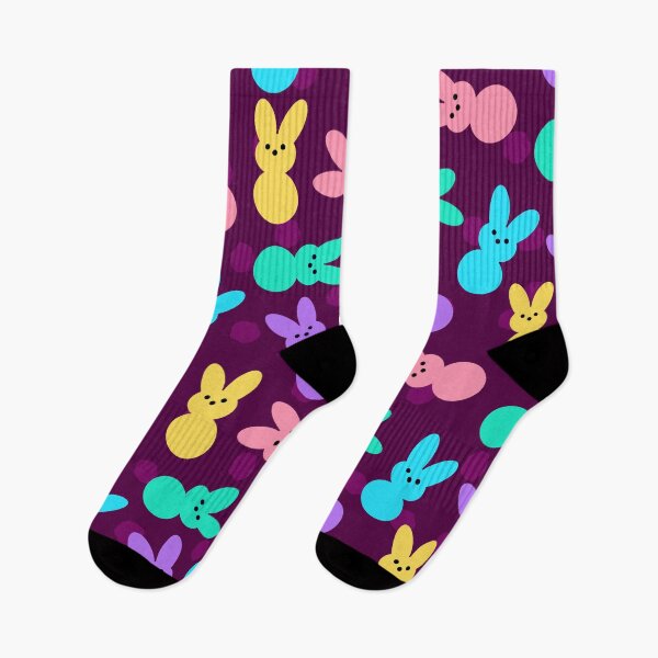 Item preview, Easter Bunny Peeps Print on Burgundy designed and sold by PinHookPrincess.