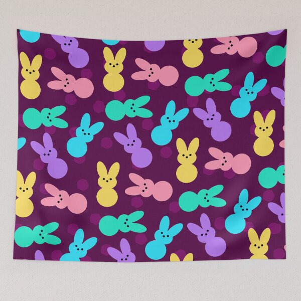 Item preview, Easter Bunny Peeps Print on Burgundy designed and sold by PinHookPrincess.
