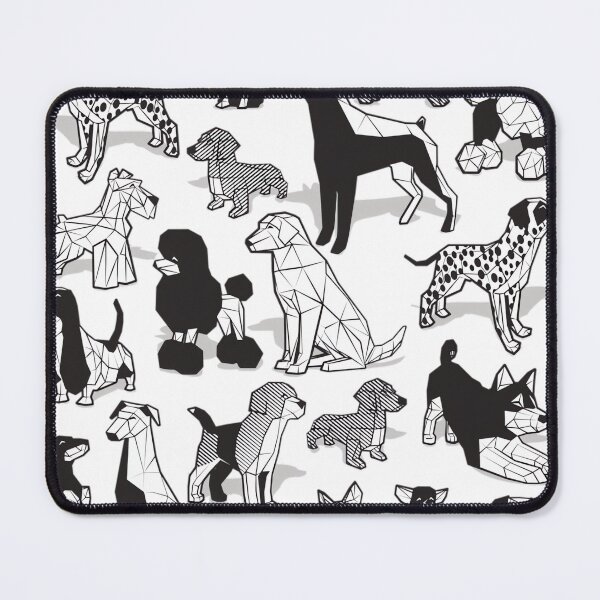 Item preview, Geometric sweet wet noses white background black and white dogs designed and sold by ireenefantien.