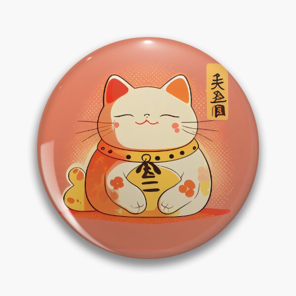 Item preview, Maneki neko cat of luck and fortune orange designed and sold by Quiki.