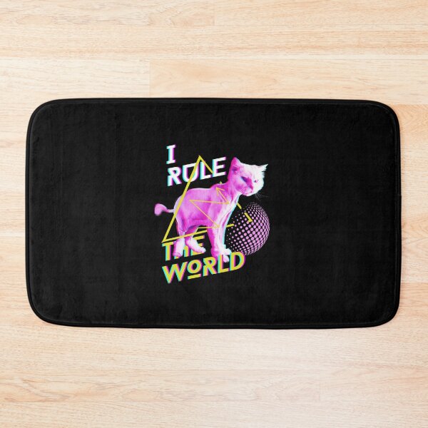 Item preview, I rule the world cat pop pink illustration designed and sold by Sneh Universe.
