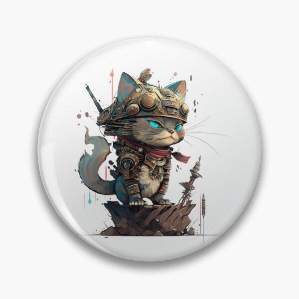 Item preview, Cute Cat Futuristic Samurai designed and sold by AdvancedApe.